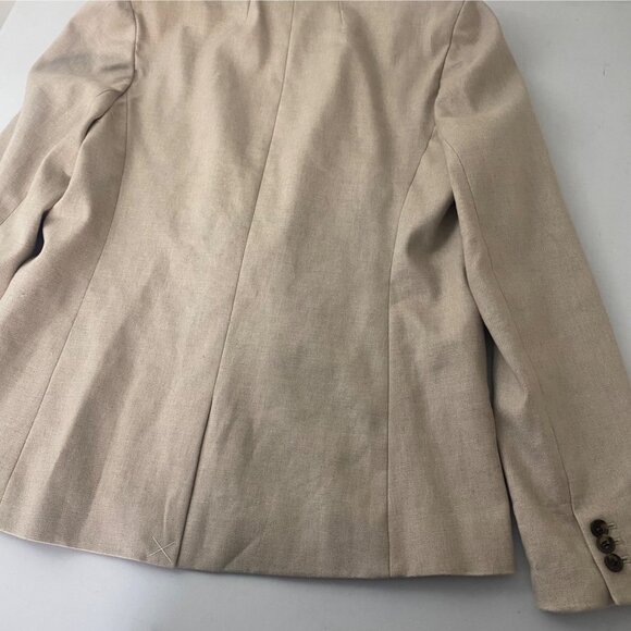 J. Crew {size 14 Tall} Parke Linen Blend Blazer Jacket Beige - Picture 10 of 11